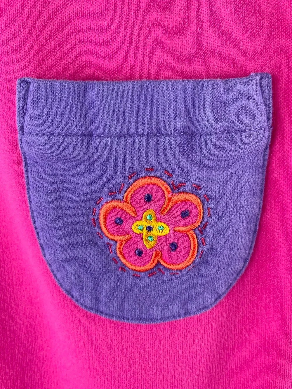 Gymboree 90s Flower Embroidered Rainbow Tag Knit Jumper Vintage Dress M